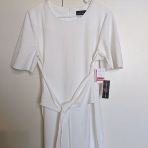 Donna Morgan white dress with a tie to the side